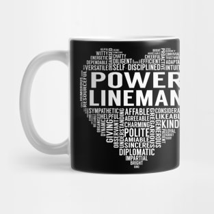 Power Lineman Heart Mug